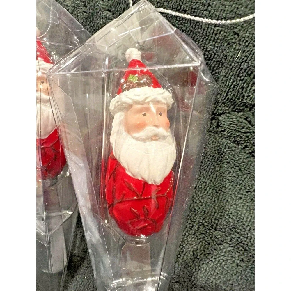 DEPT 56 Christmas Santa Head cheese Butter Spreaders ~ Set of 2 ~ NEW